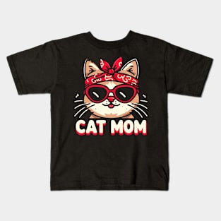 Cat Mom Funny Cat Mom Cat Lover Gift Kids T-Shirt